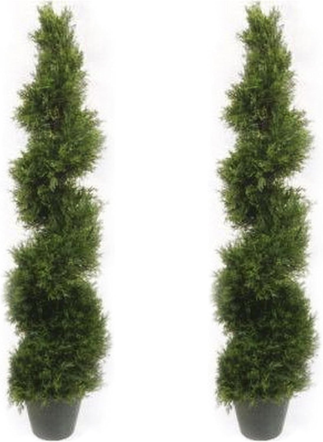 4FT Artificial Green Tree Planting Pack of 2 (set-48-inch) Artificial Cypress Spiral Tree