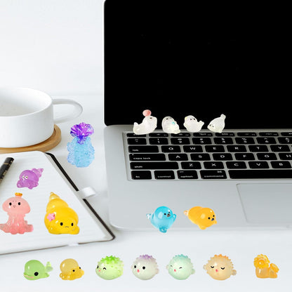 Luminous Mini Resin Ocean Animals Tiny Resin Sea Animal Tiny Turtle Octopus Dolphin Shark Miniature
