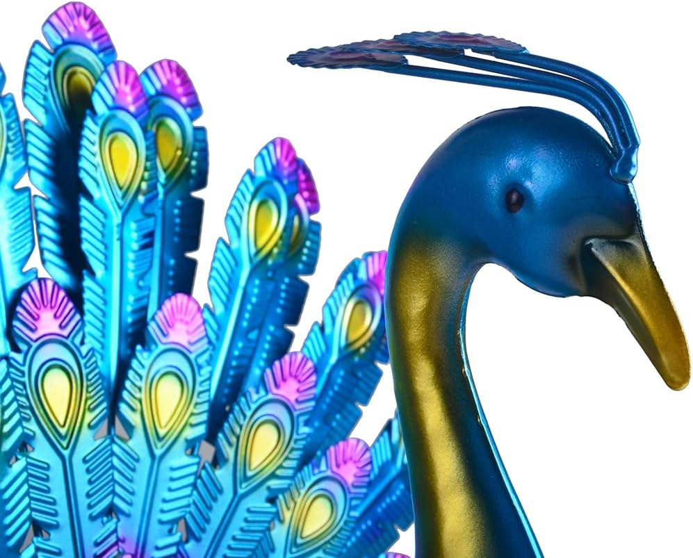 Small Peacock Statue Animal Sculpture Garden Decoration Metal Yard Art for Yard Outdoor Decoration