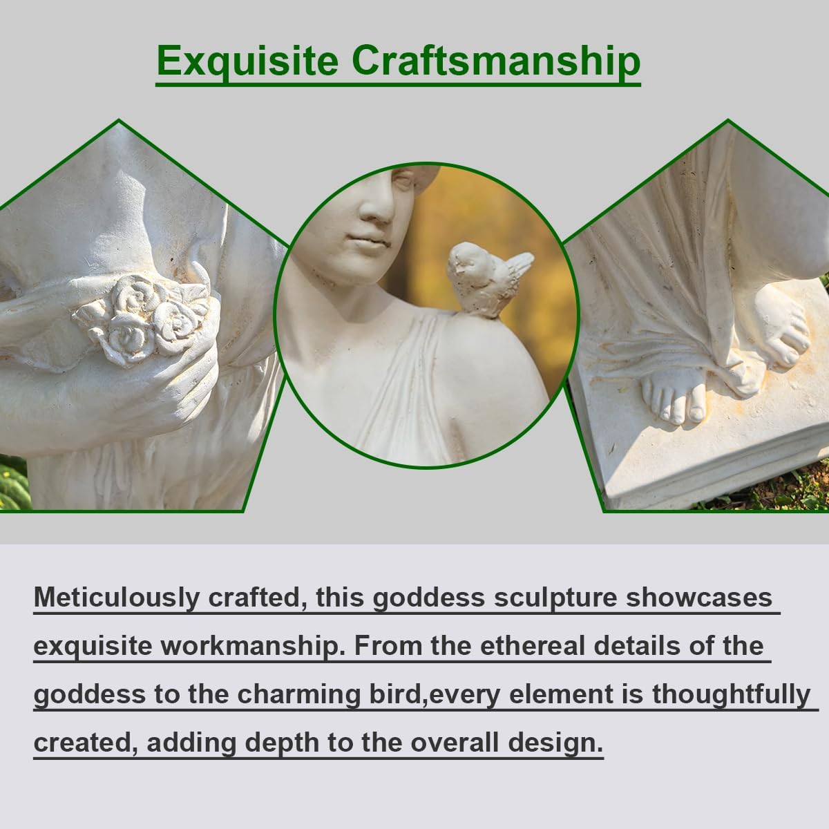 Outdoor Statue, Nymph Sculpture Goddess of Greek Mythology Roman Style for Garden Patio Yard Lawn