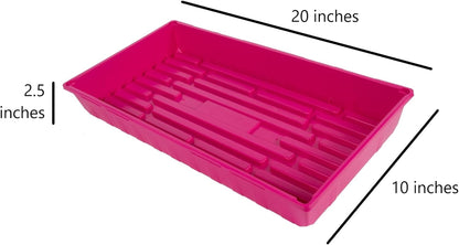 SUNPACK 10" x 20" Mega Plastic Seed Starting Tray, Magenta, 2.5" (Pack of 30) - No Drainage Holes