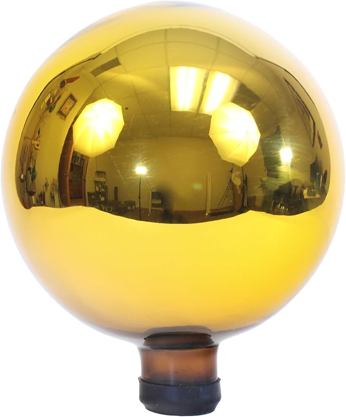 RSR Industries Echo Valley 8104 10-Inch Glass Gazing Globe, Gold