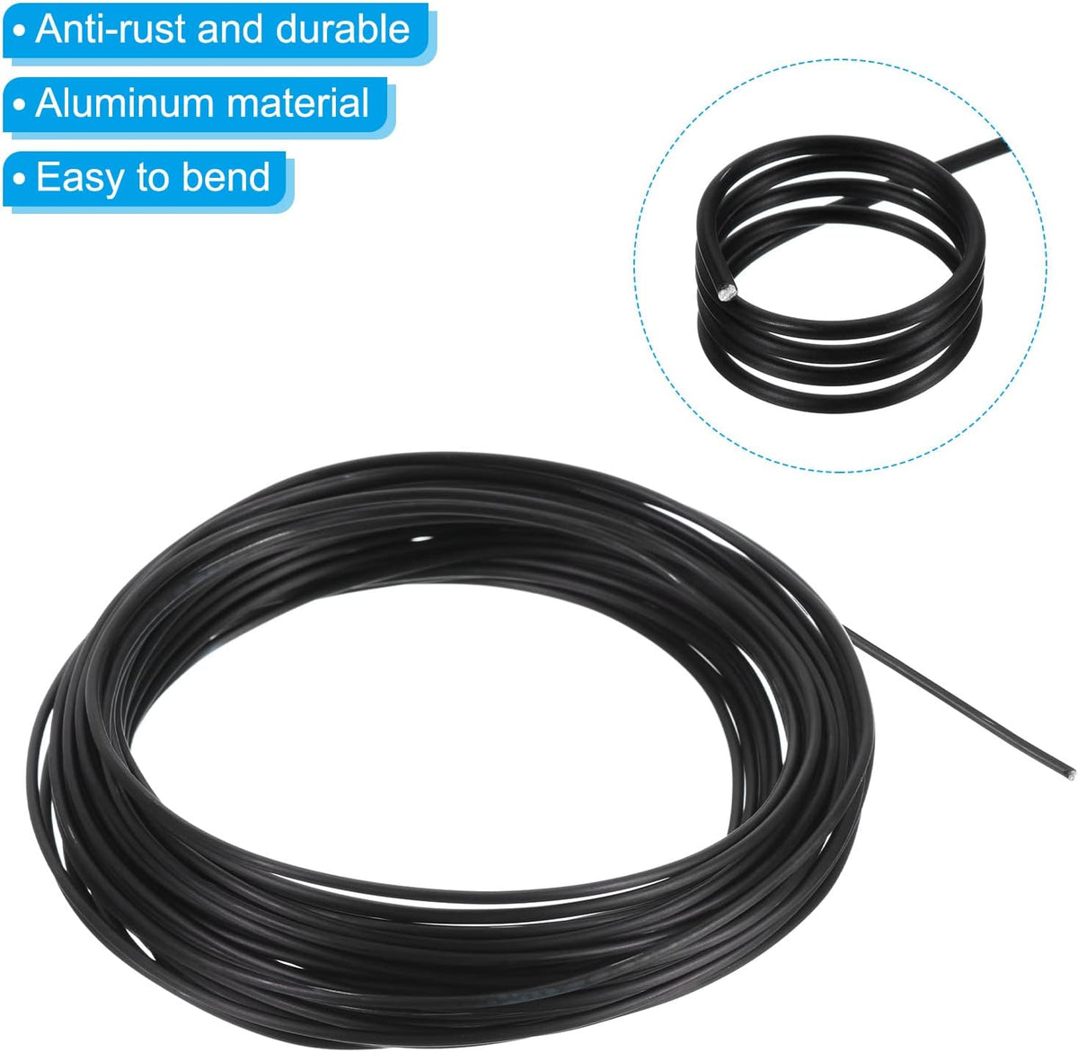 PATIKIL 1.5mm Bonsai Training Wire, 2 Rolls Floral Wire Stems Anodized Aluminum Tree Wire 65.6 Feet