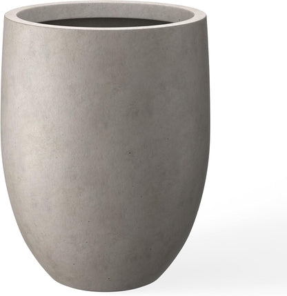 Kante 21.7" H Weathered Concrete Tall Planter, Large Outdoor Indoor Decorative Pot with Drainage