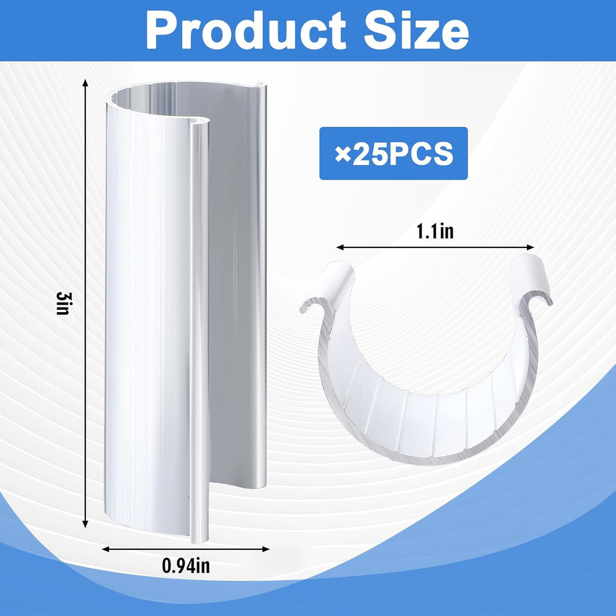25 Pcs Aluminum Greenhouse Clamps, 1.1 x 3 Inch, Row Covers, Dog Beds, Quilting Frames Shelters