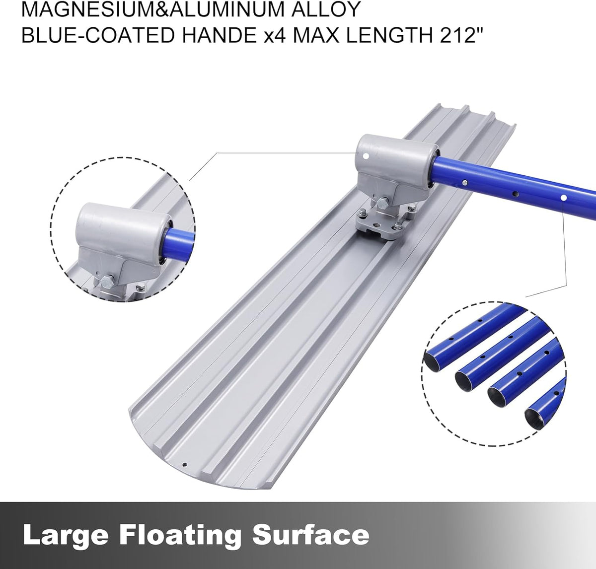 Bull Float Aluminum Magnesium Alloy Concrete Float 48"x8" Round End Board Kit trowel Tool Cement