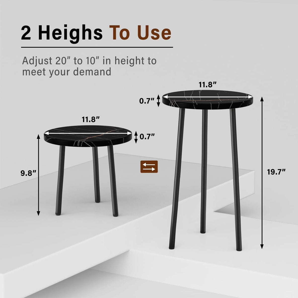 Plant Stand Indoor 2 Pack: Corner Wood 20 Inch Plant Stand Mid Century Modern Decor - Small Round