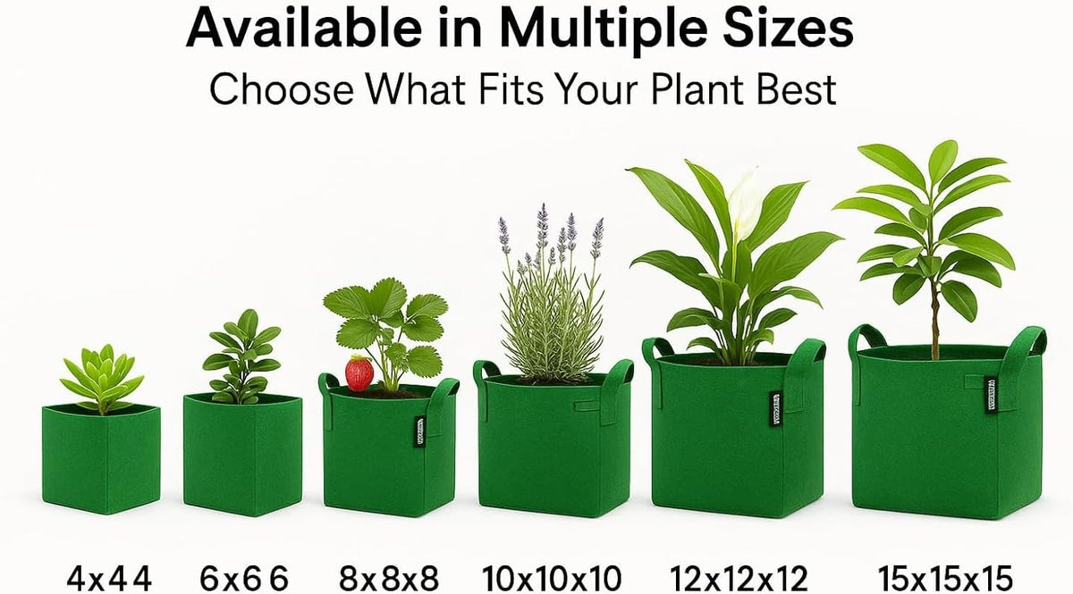 Square Geo Fabric Grow Bag 400 GSM Durable Breathable UV Resistant Reusable Plant Container for