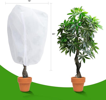 Plant Covers Freeze Protection 78" x 89" 2.2 oz, Large Size Bag Frost Cloth Plants Jacket