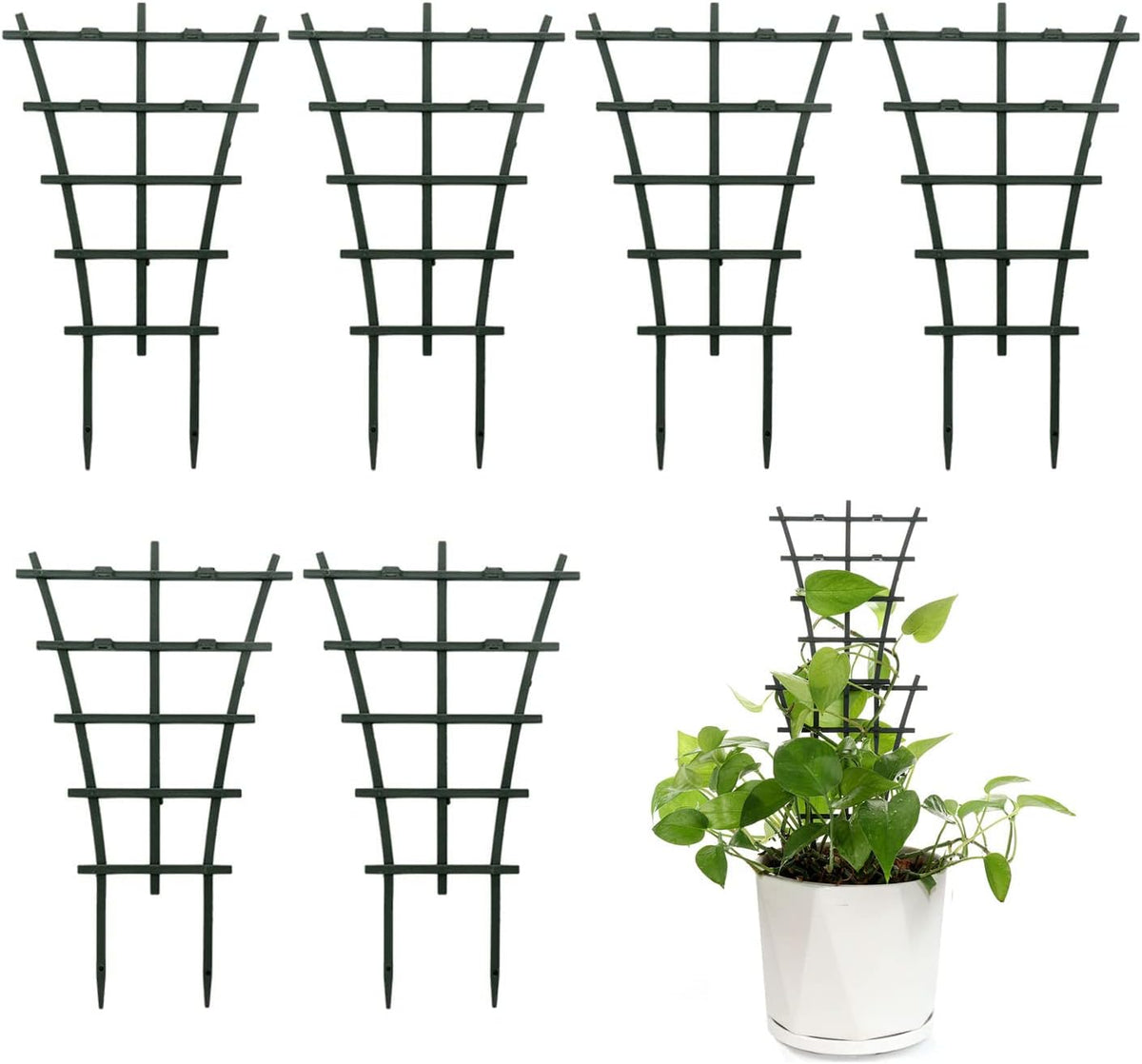 Plant Trellis Indoor, 6Pcs Stackable Plant Trellis for Climbing Plants Indoor, Small Plant Climbing