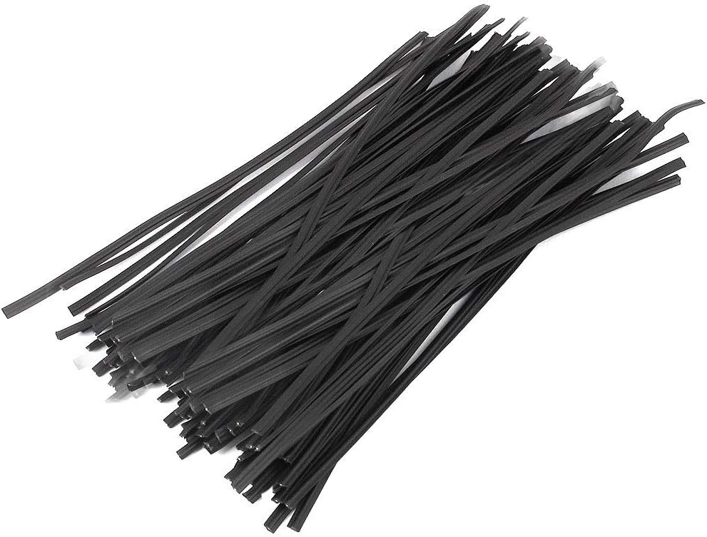 Plastic Black 6" Twist Ties, Reusable Cable Ties,Long Garbage Bag Twist Ties, Trash Bag Coated