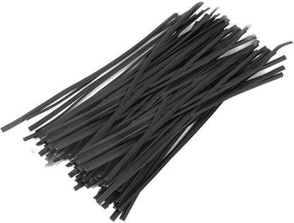 Plastic Black 6" Twist Ties, Reusable Cable Ties,Long Garbage Bag Twist Ties, Trash Bag Coated