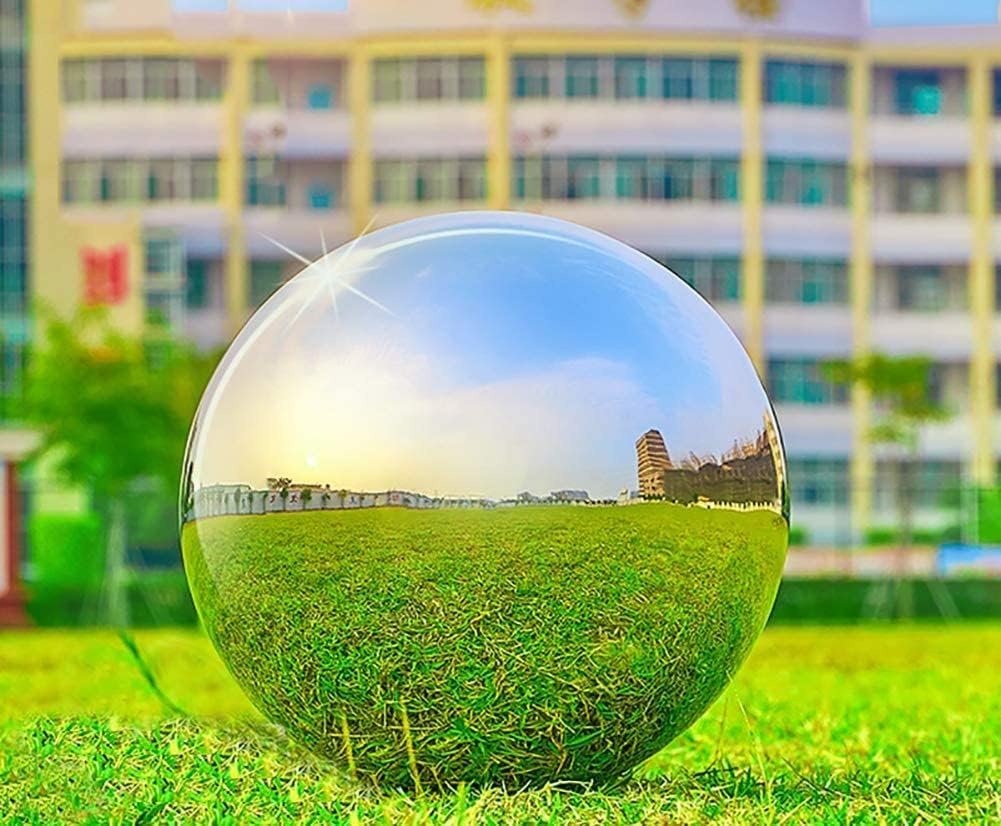 Nerien 8 Inch Gazing Ball, Stainless Steel Garden Mirror Globe, Polished Ornament Sphere, Hollow