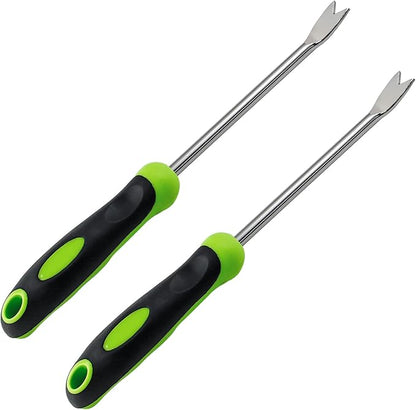 2 Pcs Dandelion Weeder Puller Tool with Soft Handle, Stainless Steel Garden Weed Remover Tool Weed
