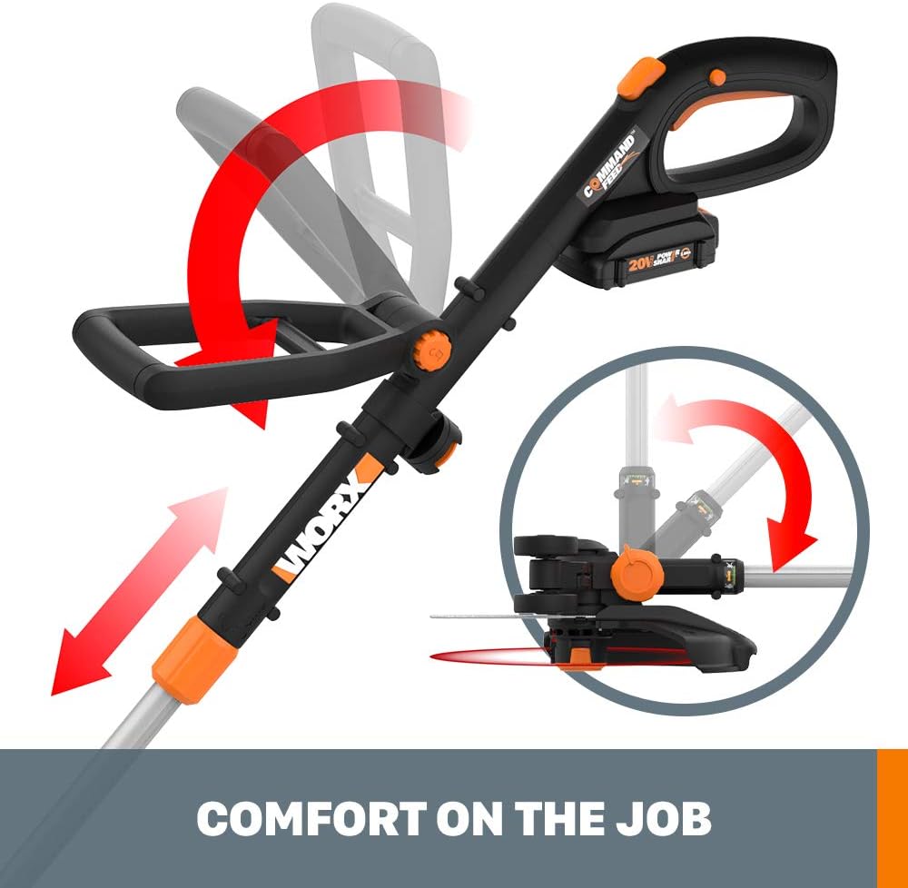 Worx String Trimmer/Edger/Lawn Mower 3-in-1 Grass Trimmer GT Revolution 20V 12" (2 Batteries &