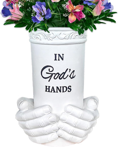 BAYN Grave Decorations for Cemetery, Hand Held Vases with Spikes for Garden Decorations Waterproof