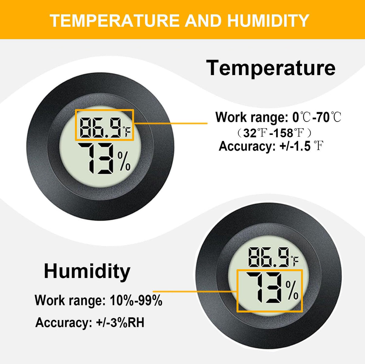 4 Pack Hygrometer Thermometer Digital Humidity Meter Indoor/Outdoor Humidity Monitor Reptile
