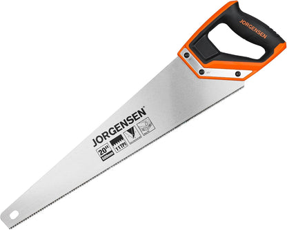 JORGENSEN 20 Inch Pro Hand Saw, 11 TPI Fine-Cut Ergonomic Non-Slip Aluminum Ultrasonic Welding