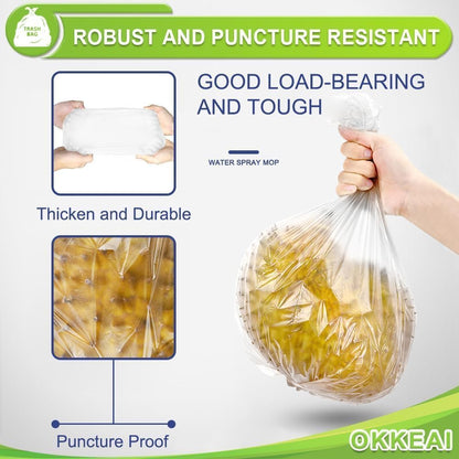 OKKEAI 4-5 Gallon Trash Bags Small Garbage Bags Bathroom Trash Can Bags150 Counts Wastebasket