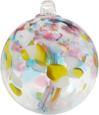 Dale Tiffany Hand Blown Glass, 4" Diameter Spring, Tree of Life Collection, Witch Globe Hanging