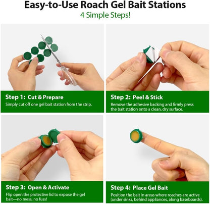 32 Pack Roach Killer Indoor Infestation Roaches Gel Bait Stations, Powerful Cockroach Killer Indoor