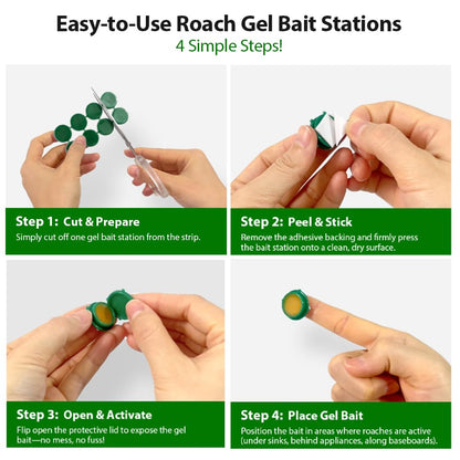 16 Pack Roach Killer Indoor Infestation Roaches Gel Bait Stations, Powerful Cockroach Killer Indoor