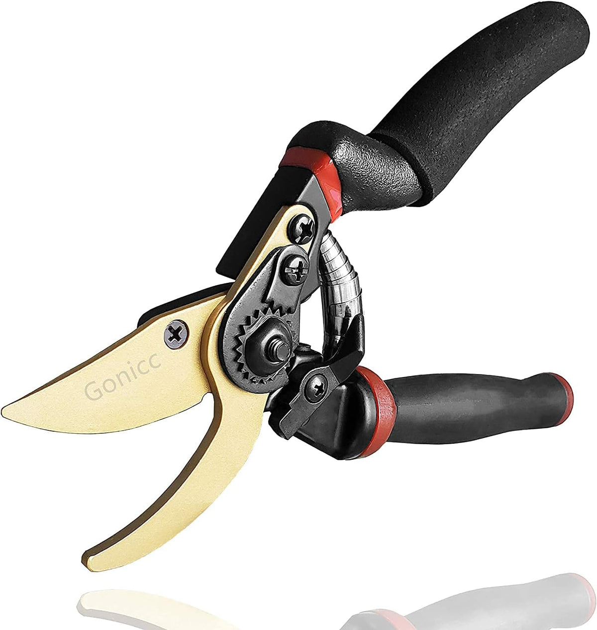 gonicc 8.5" Professional Rotating Bypass Titanium Coated Pruning Shears(GPPS-1014), Secateurs