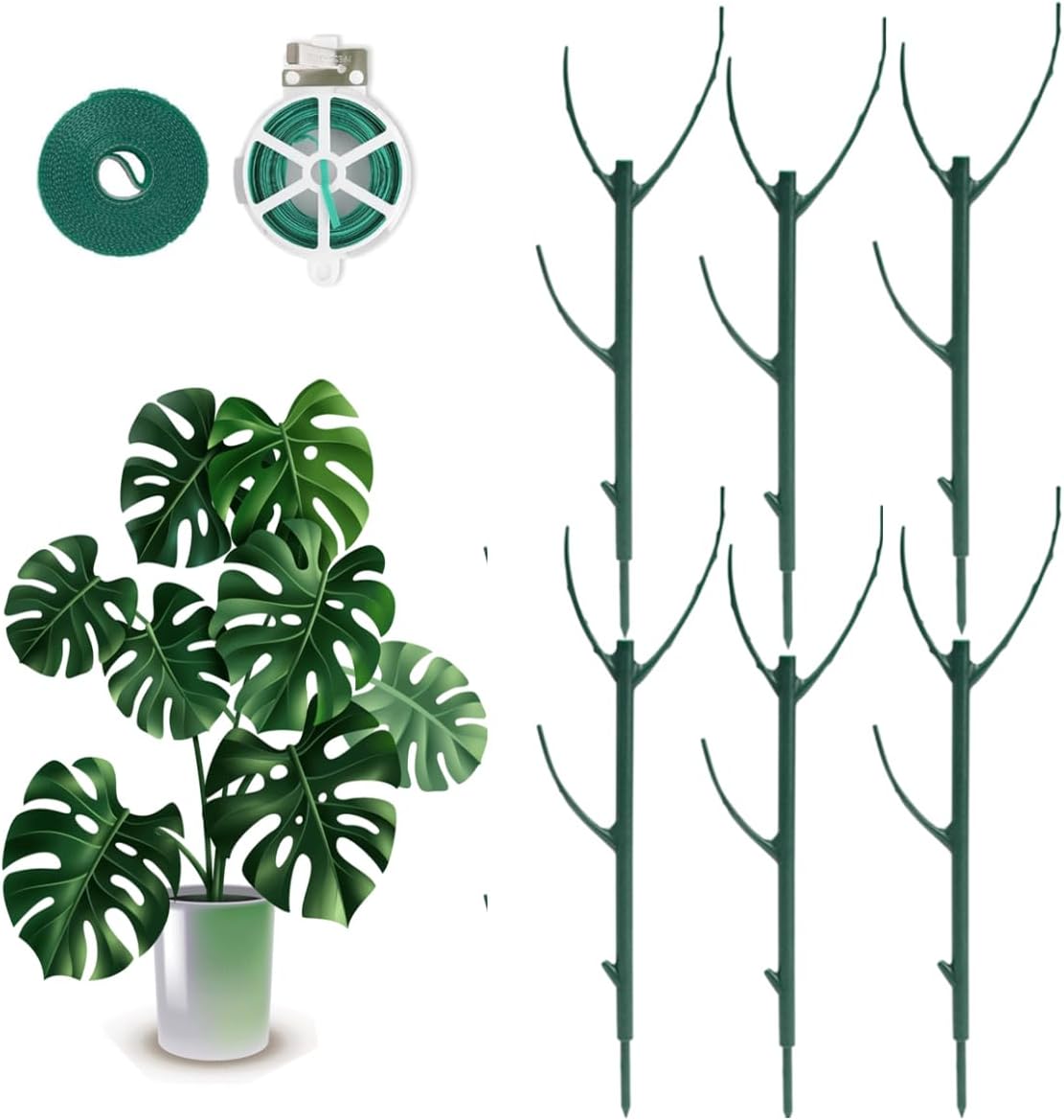 6 Pack Stackable Plant Support Stakes, 43inch Climbing Plant Sticks Structures for Monstera with