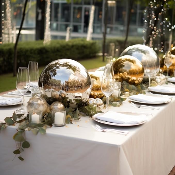 Balsa Circle 16 in Silver Stainless Steel Globe Gazing Reflective Mirror Balls Outdoor Garden Decor
