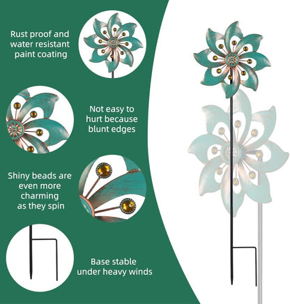 VEWOGARDEN Garden Decor Wind Spinners, Small Waterproof Metal Pinwheels Wind Spinner for Yard and