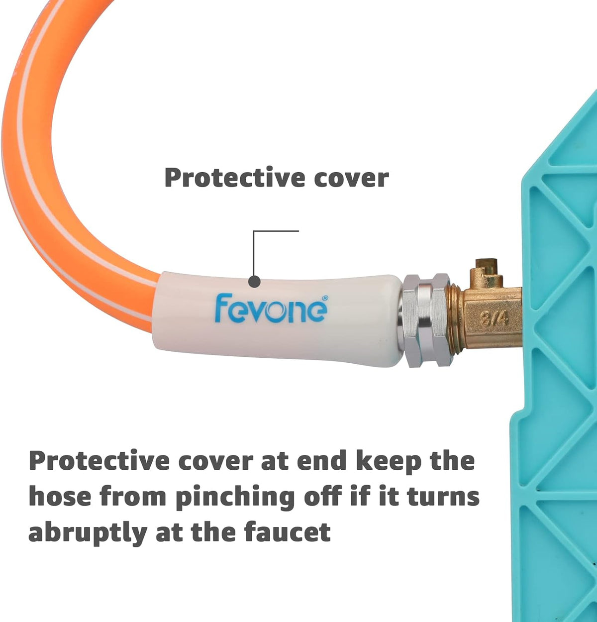 Fevone 100 ft x 5/8" Heavy Duty Garden Hose, Drinking Water Safe, Flexible & Kink-Free Hybrid