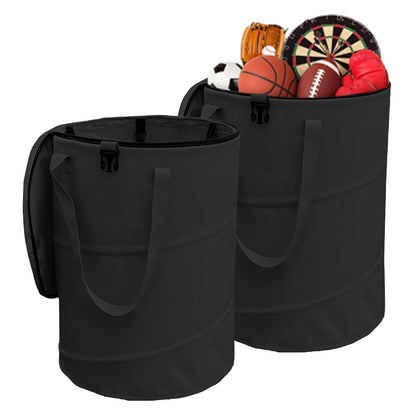 Pop up Camping Trash can with lid, 2-Pack Collapsible 24 Gallons Trash can with Sorting Clips