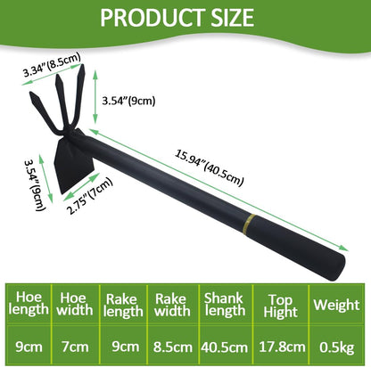 Garden Hoe and Cultivator, Long Heavy Duty Hand Hoe with Tiller, 2 Section Handle, Carbon Steel
