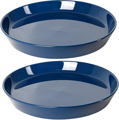2 Pack 8 Inch Flower Pot Saucers - 9 Inch (8.7 Inch) Ceramic Plant Saucer for Outdoors & Indoors