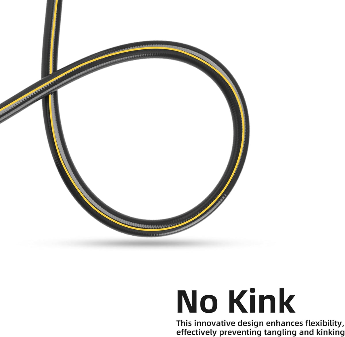Solution4Patio Long Black Garden Hose 5/8 in. x 100 ft. -Kink Free, No Leaking, Male/Female