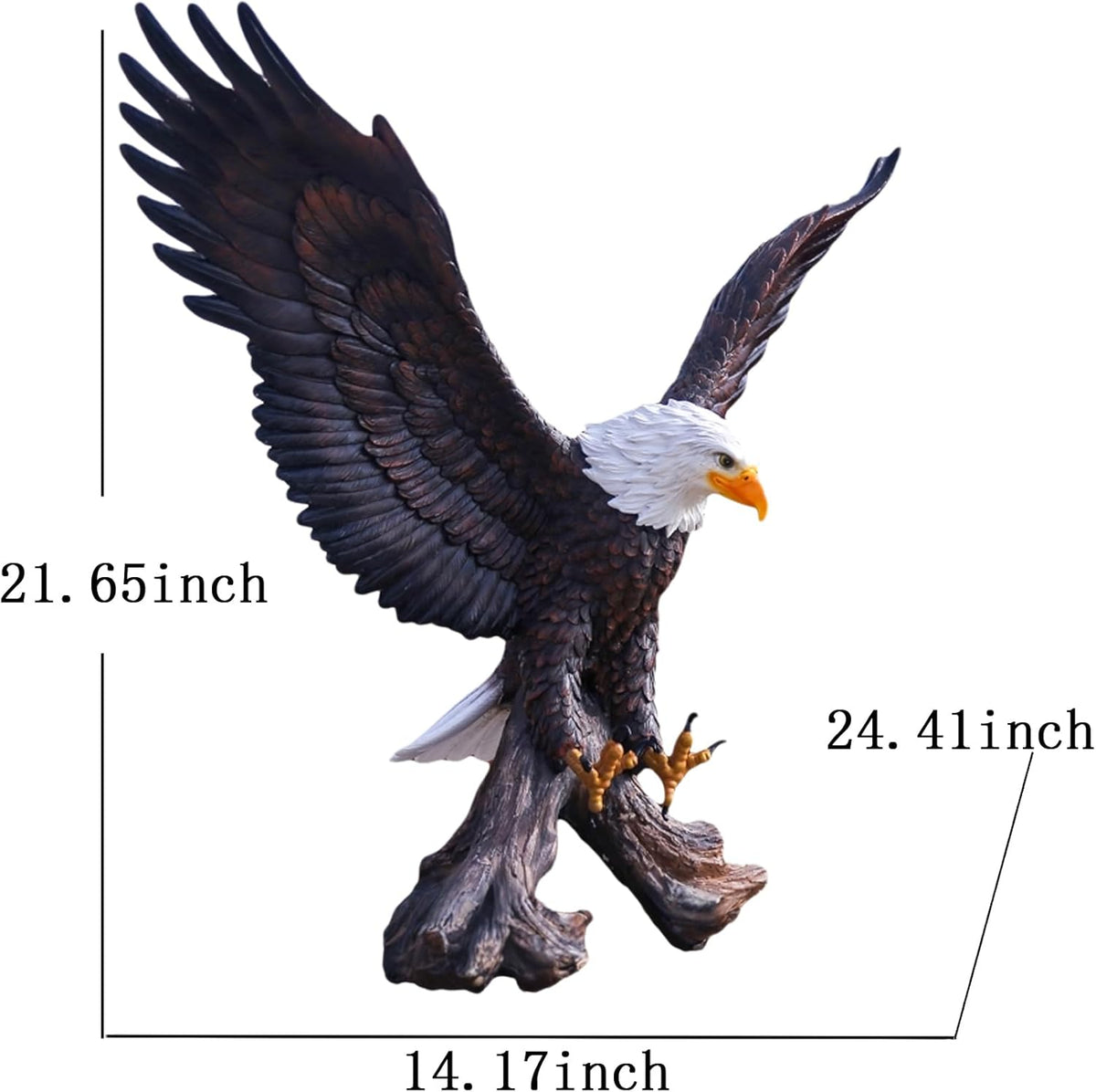 Magnificent Bald Eagle Statue - Durable Resin Outdoor Garden Sculpture & Yard Art Decor for Lawn