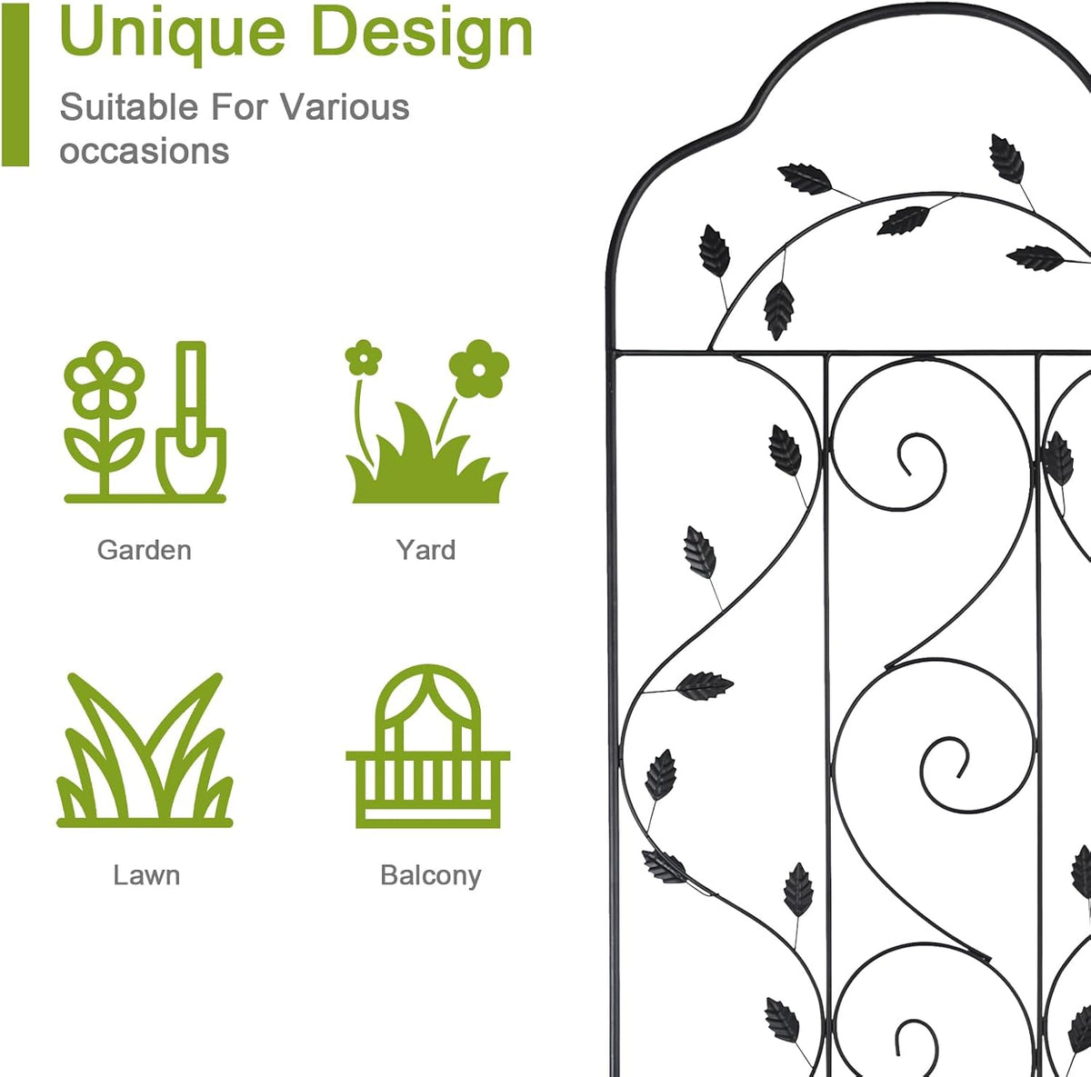 hogardeck Metal 84 * 19 Garden Trellis 2-Packs for Climbing Plants Flowers Vegetables Planting