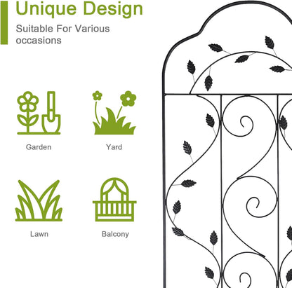 hogardeck Metal 84 * 19 Garden Trellis 2-Packs for Climbing Plants Flowers Vegetables Planting