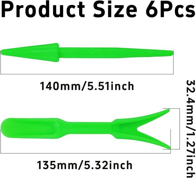 6PCS Mini Garden Hand Succulent Transplanting Tools Set, Plastic Seedling Dibber and Digging Tools