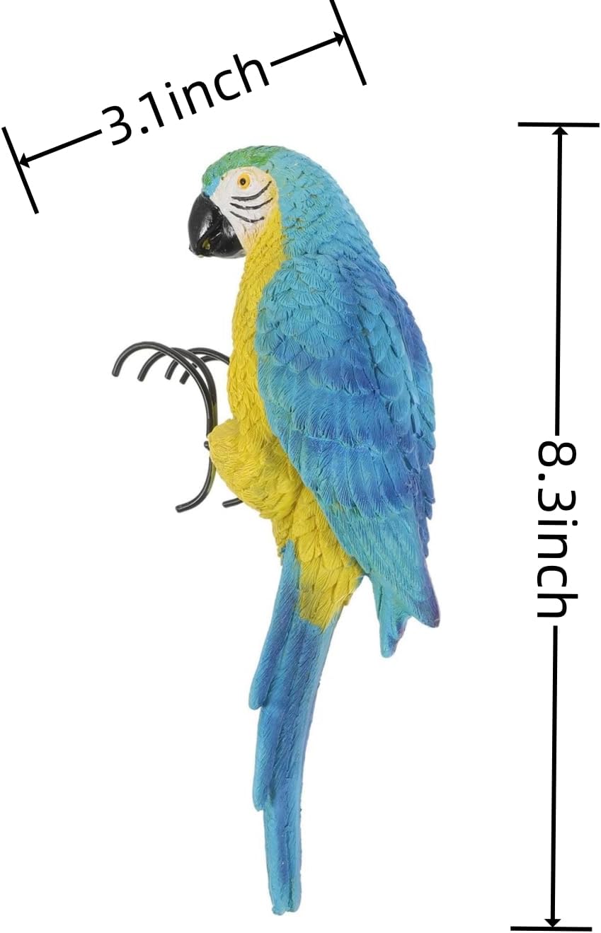 Realistic Parrot Sculpture Resin Hanging Parrots Garden Statues Lifelike Bird Figurines Landscape
