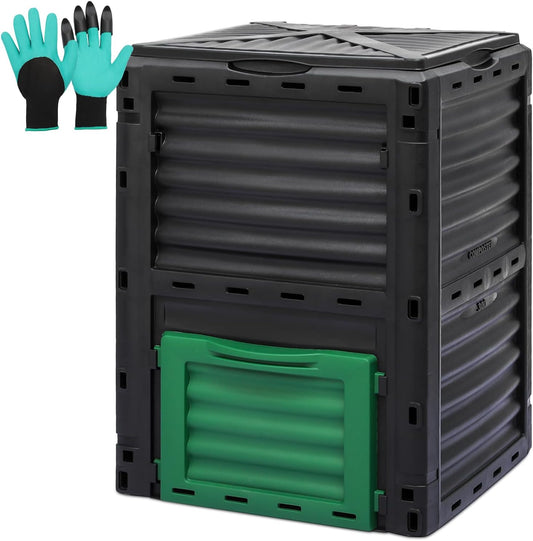 Athena Collection Compost Bin, 80 Gallon (300L) Large Outdoor Composter with Snap-On Lid & Aeration