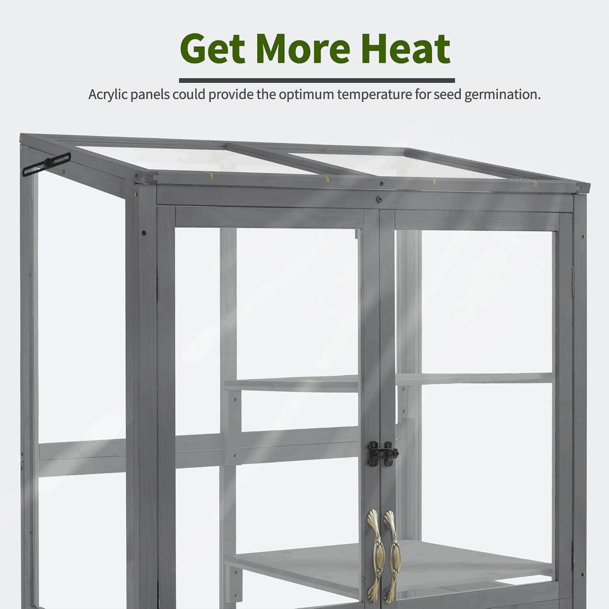 Macrout Cold Frame Greenhouse, Tall Wooden Greenhouse for Outdoor Indoor Use with Polycarbonate