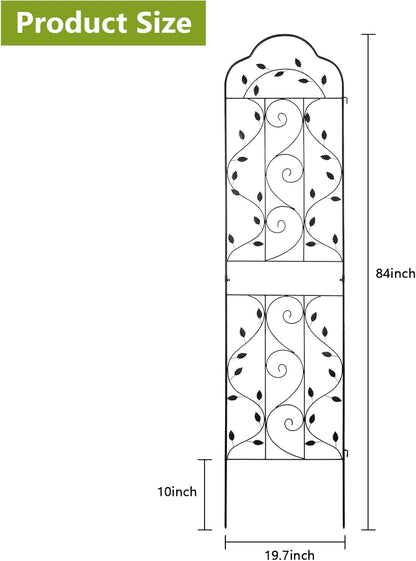 hogardeck Metal 84 * 19 Garden Trellis 2-Packs for Climbing Plants Flowers Vegetables Planting