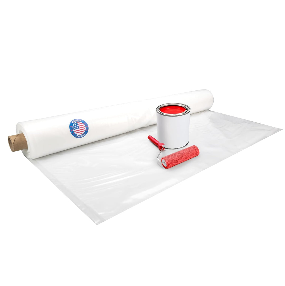 Plastic Sheeting 4 mil, 10' x 50' (500 sq. ft.) - Heavy Duty Semi-Clear Plastic Sheeting for