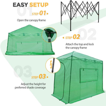 EAGLE PEAK Instant Pop-up Greenhouse, Indoor Outdoor Plant Gardening Green House, Roll-Up Zipper