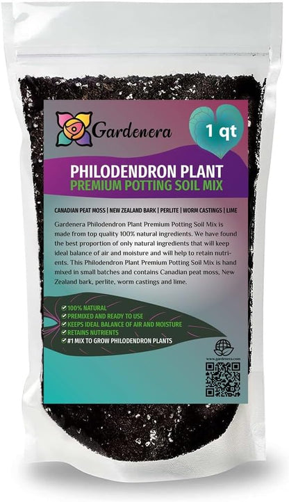 Gardenera Premium Philodendron Soil - Perfect Blend for Thriving Philodendron Plants - 1 Quart