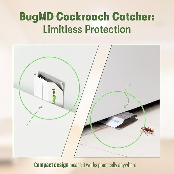 BugMD Indoor Cockroach Killer & Roach Trap - Sticky Insect, Spider, Cricket Control for Home - Glue