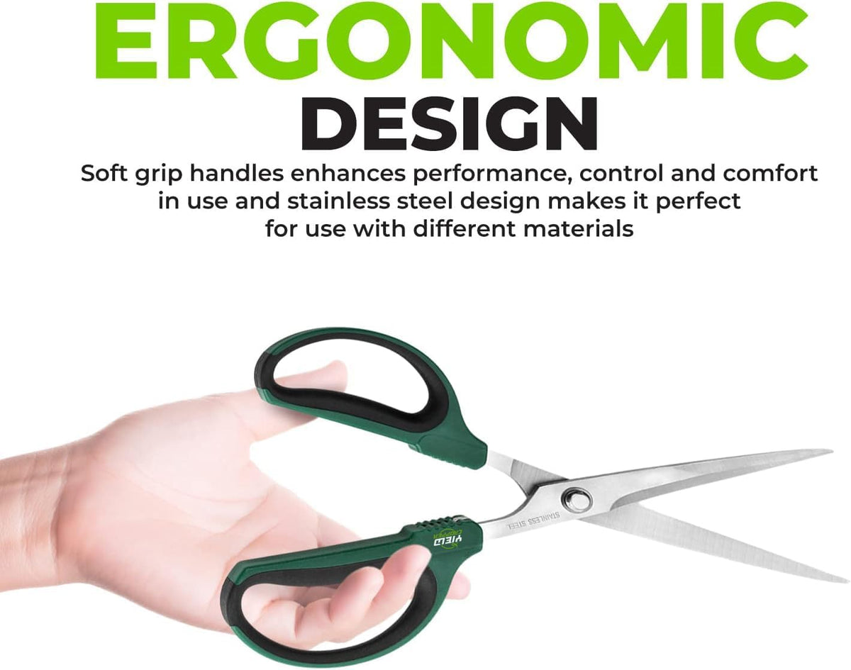 Hydroponic 2-Pack Bonsai Scissors and Plant Trimming Shears Set - Stainless Steel Pruning Shears