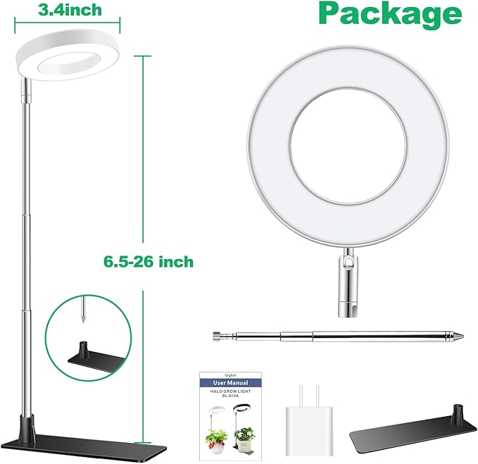 Grow Lights for Indoor Plants, Full Spectrum Plant Lights for Indoor Growing with with 3/9/12H