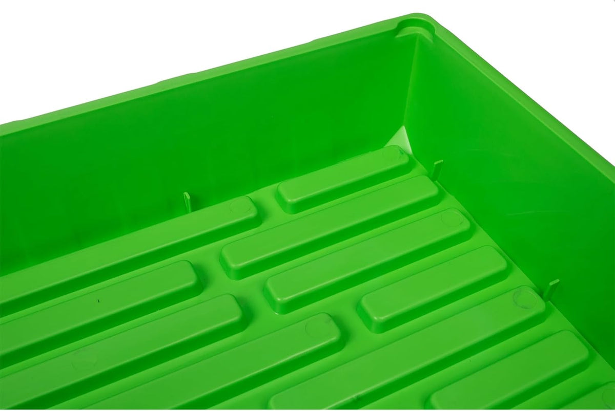 SUNPACK 10" x 20" Mega Plastic Seed Starting Tray, Green, 2.5" - No Drainage Holes, Ideal for